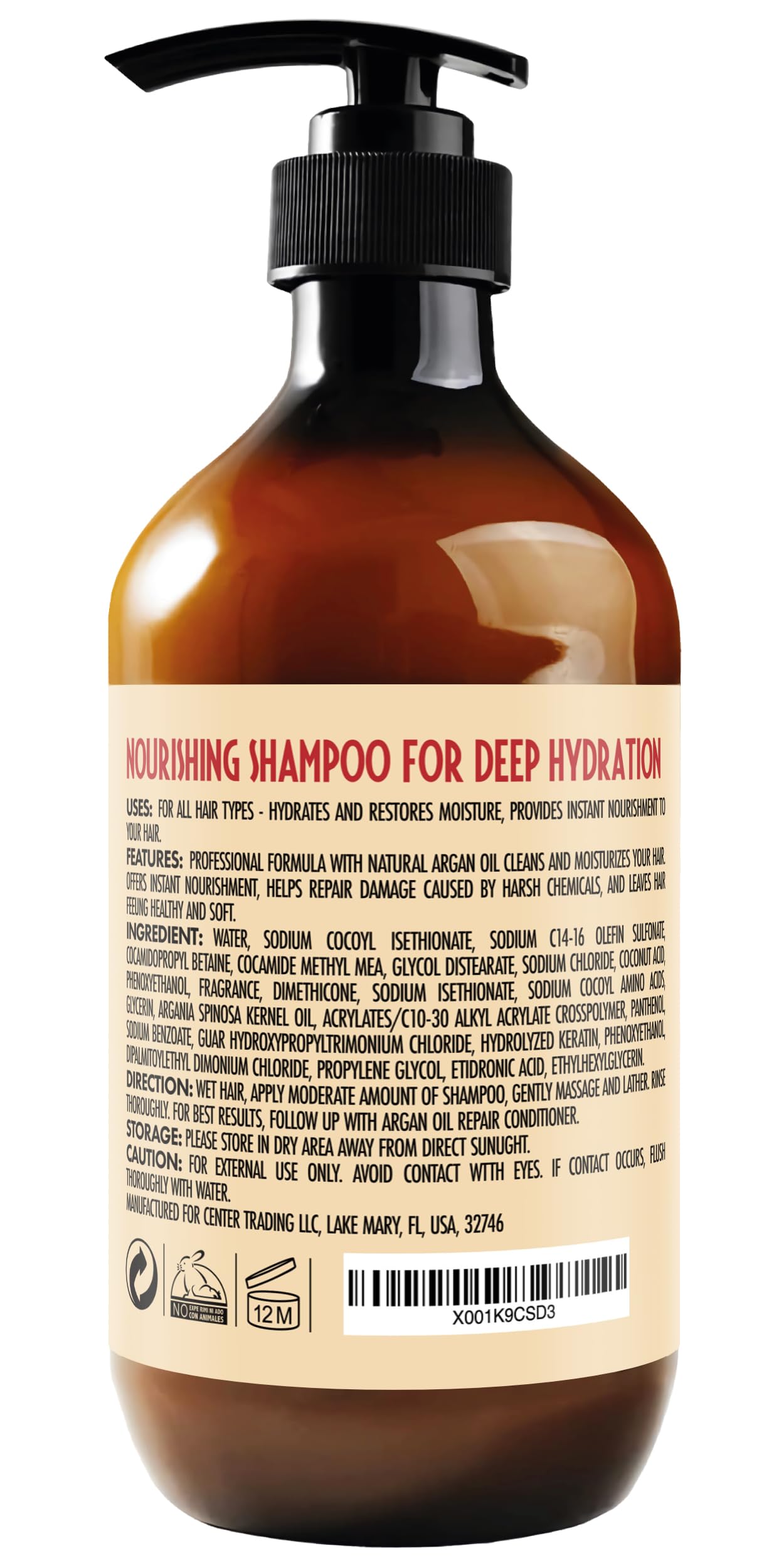Pure Nature Lux Spa Moroccan Argan Oil Shampoo hair closeup showing shine