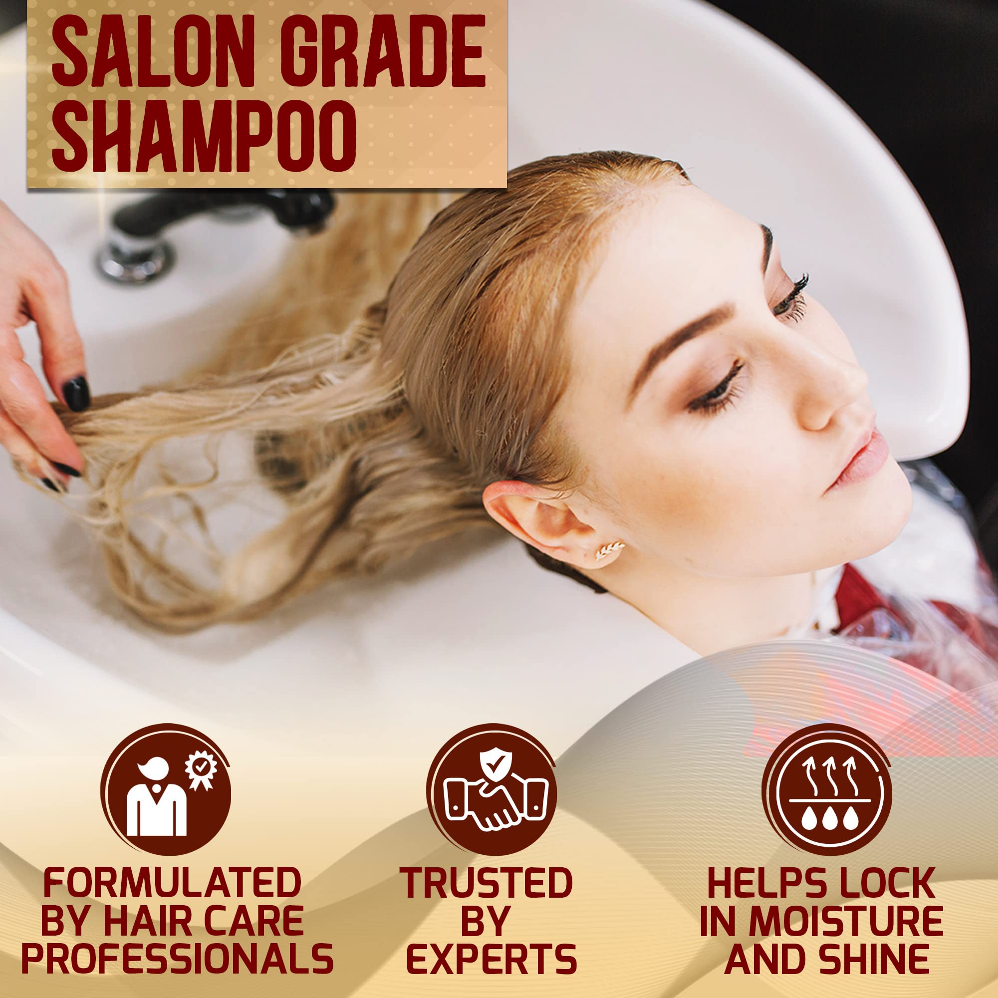 Pure Nature Lux Spa Moroccan Argan Oil Shampoo ingredients closeup highlighting argan oil