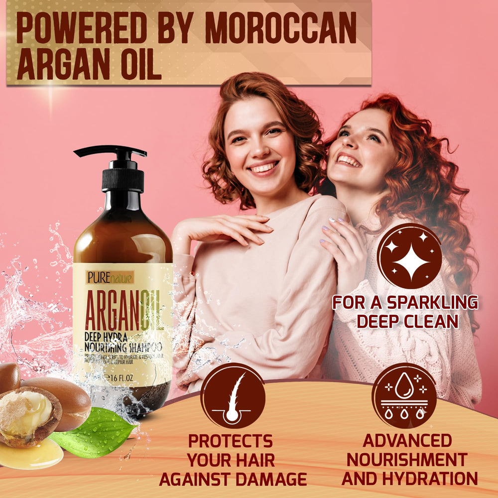 Pure Nature Lux Spa Moroccan Argan Oil Shampoo pour demonstrates even distribution