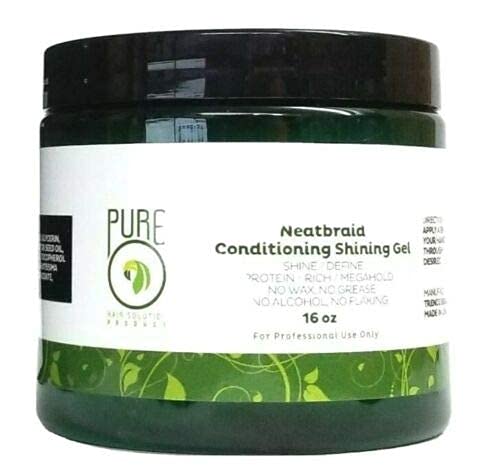 Pure O Neatbraid gel finish looks residue-free for a clean style