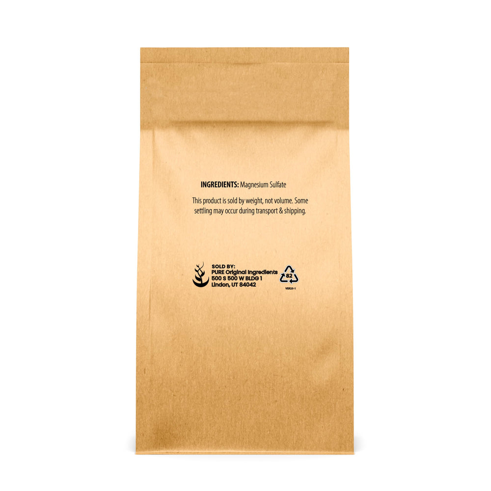 Pure Original Ingredients Epsom Salt dissolving in warm water for a soothing soak.