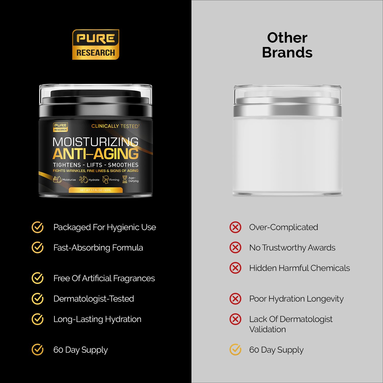 PURE RESEARCH day-and-night use—convenient, all-day hydration for busy routines