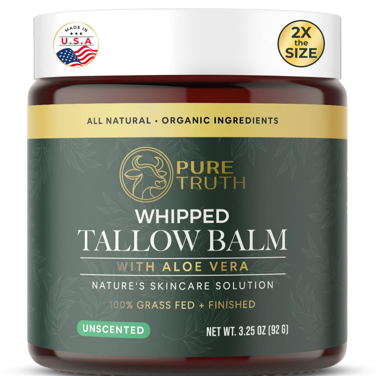 Pure Truth beef tallow skin jar — unscented moisturizer for daily face and body hydration.