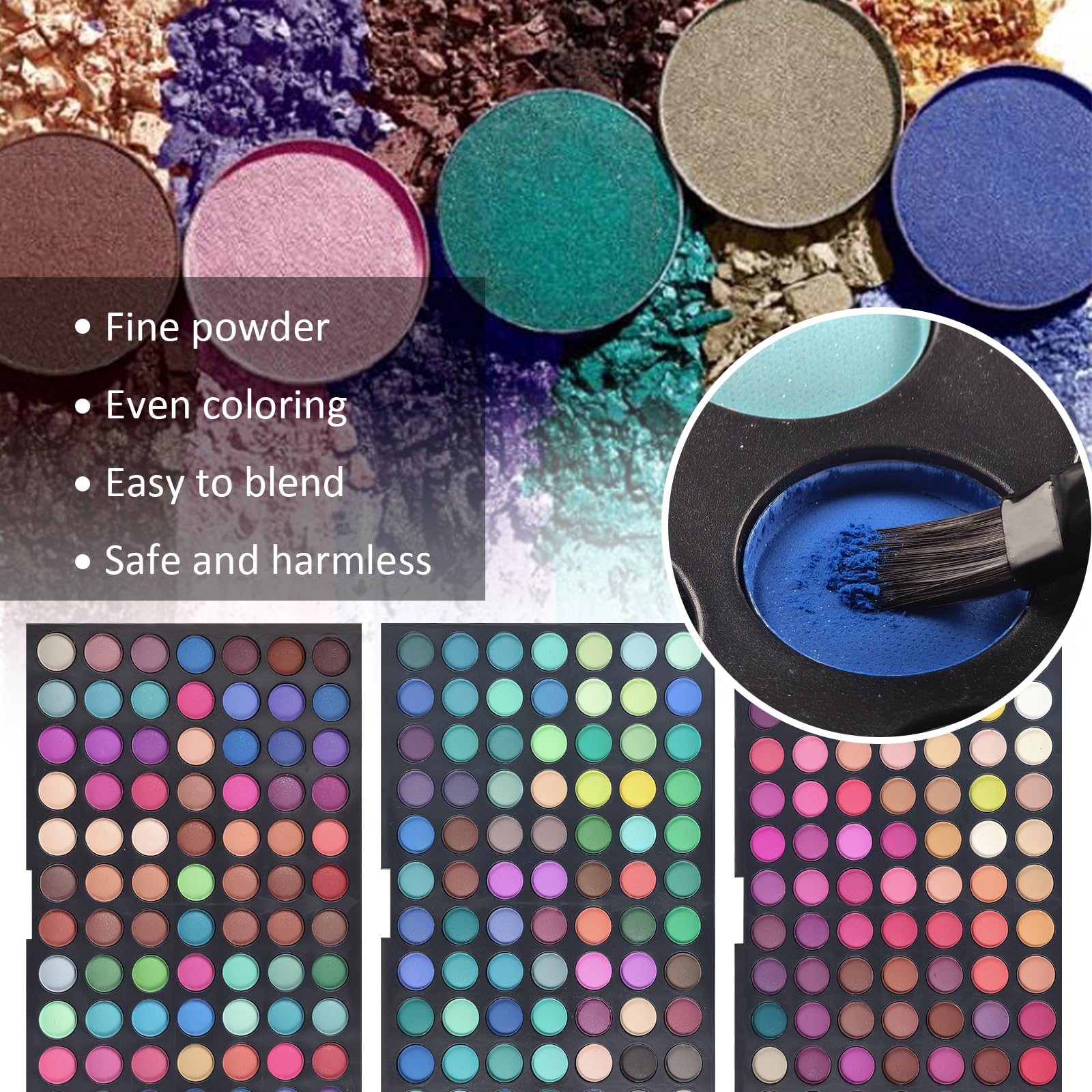 Pure Vie blush powders and eye shadows in a travel-friendly compact
