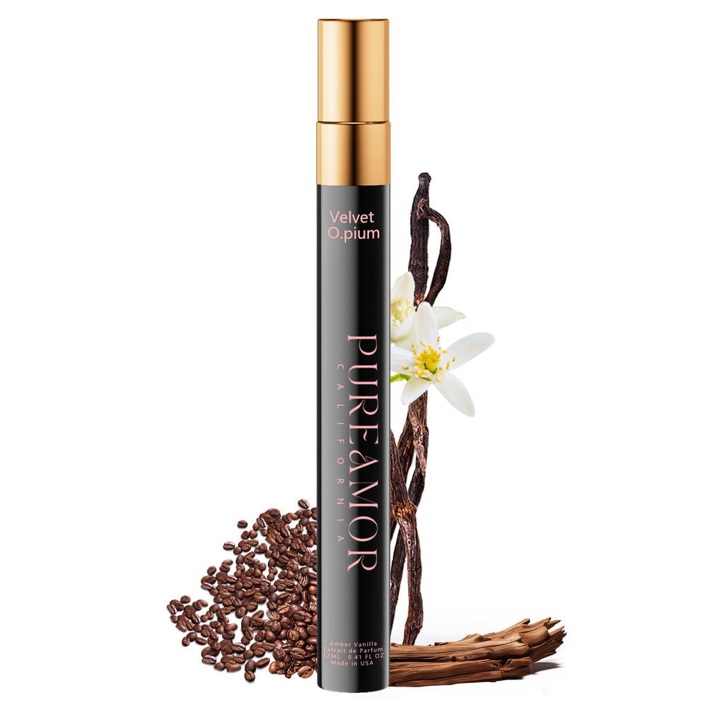 PUREAMOR amber-vanilla-perfume-bottle showcases a premium fragrance for daily wear.