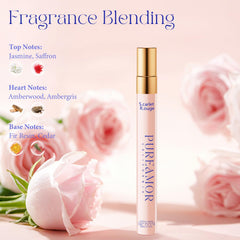 PUREAMOR travel-size perfume spray shows convenient on-the-go luxury.