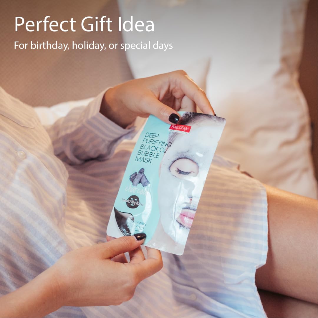 Purederm Bubble Mask suitable for all skin types reducing irritation and brightening.