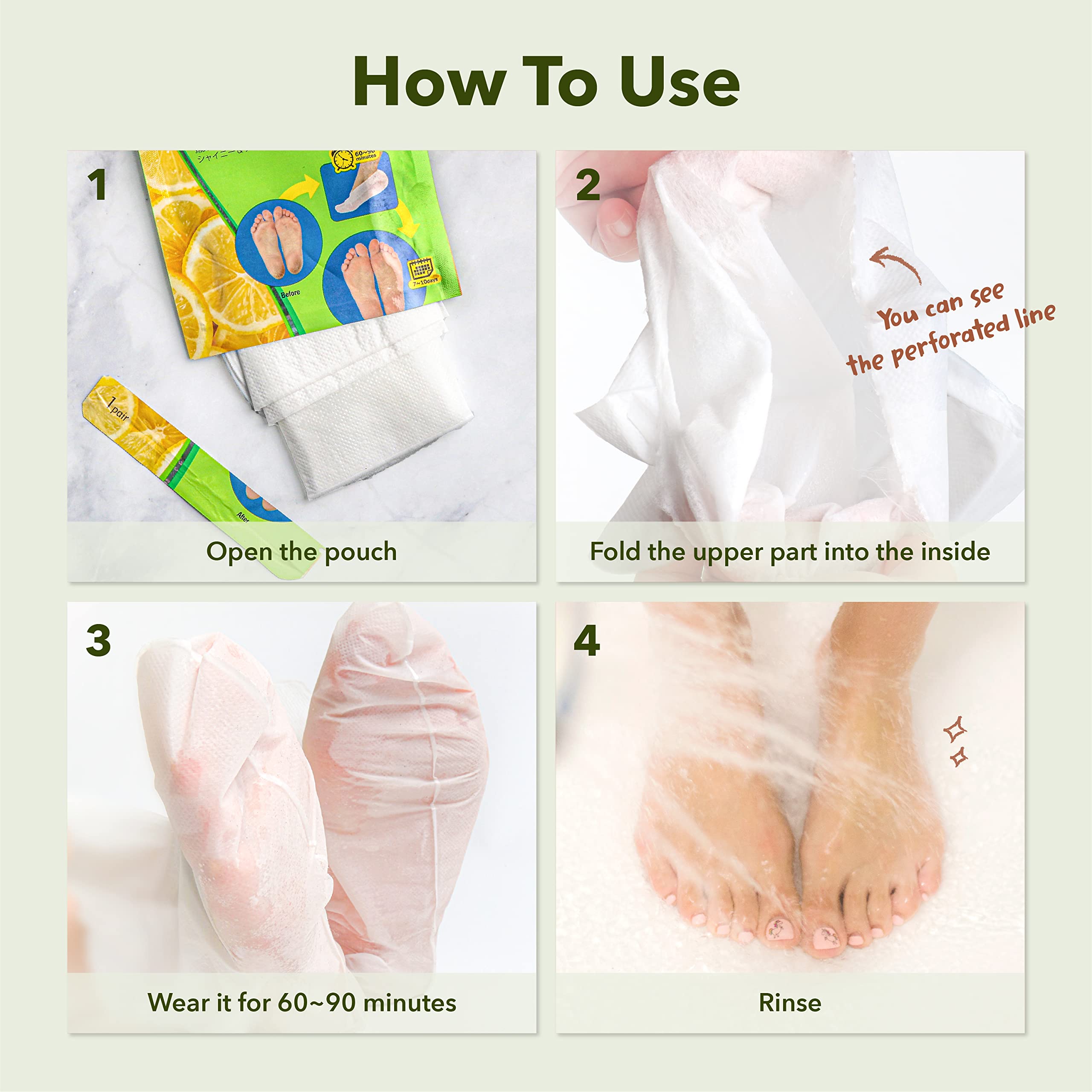 Purederm foot mask targets dry skin for a softer appearance over time.