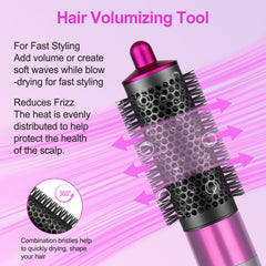 PUREGUST heat-resistant round brush for Dyson Airwrap in rose ensures durable styling
