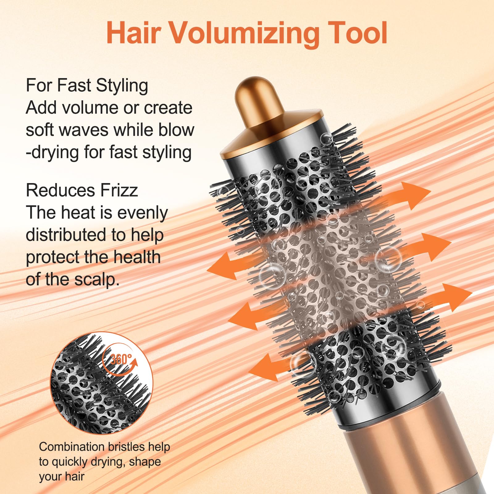 PUREGUST durable heat-resistant brush material supports durable styling sessions.