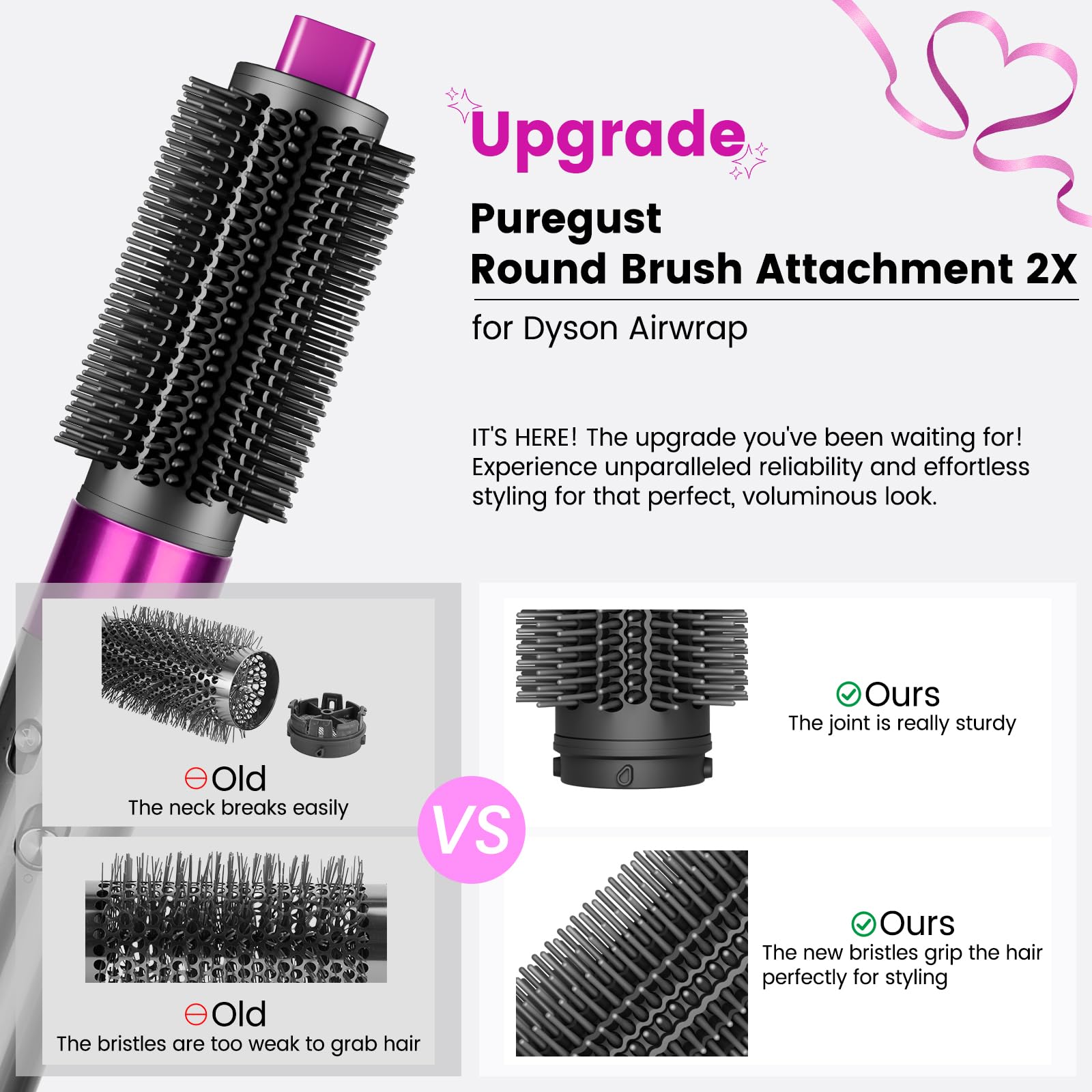 PUREGUST round brush barrel size ideal for bangs and layers