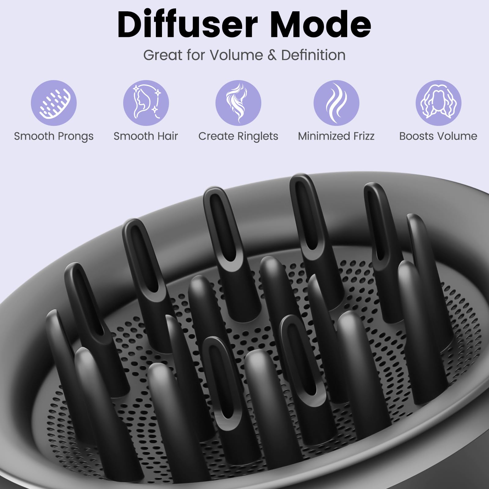 PureGUST diffuser supports all hair types for defined curls, waves, and volume.