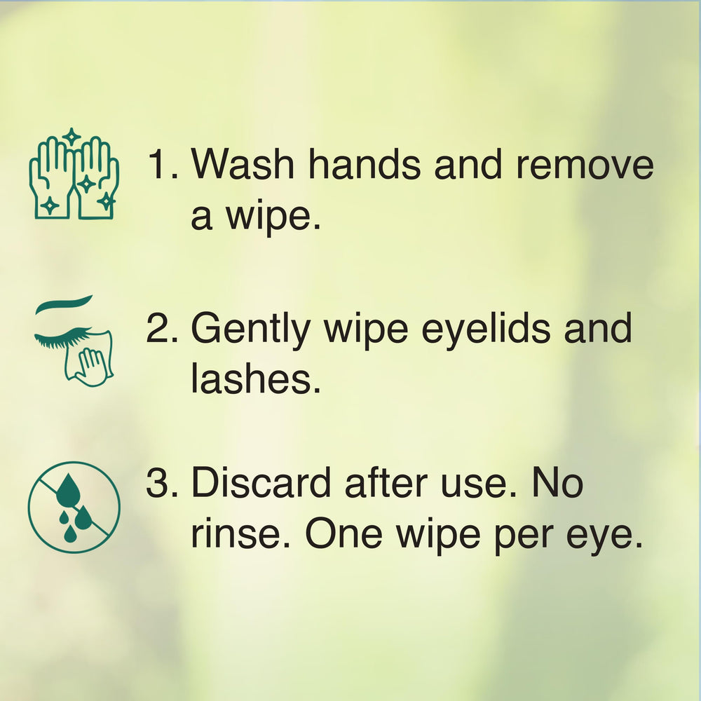 PURELID Tea Tree Eyelid Wipes with green tea and aloe provide a soothing lid-cleaning experience.