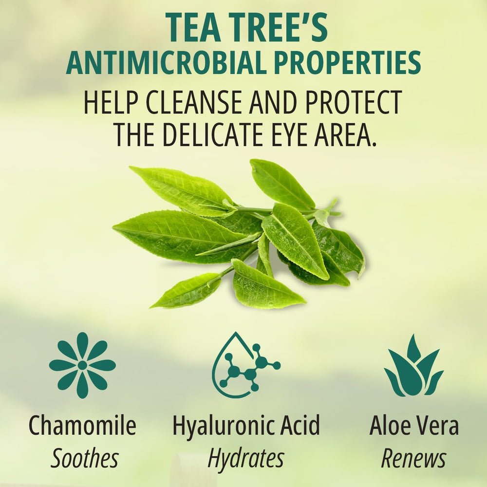 PURELID Tea Tree Eyelid Wipes with chamomile soothe daily eyelid hygiene