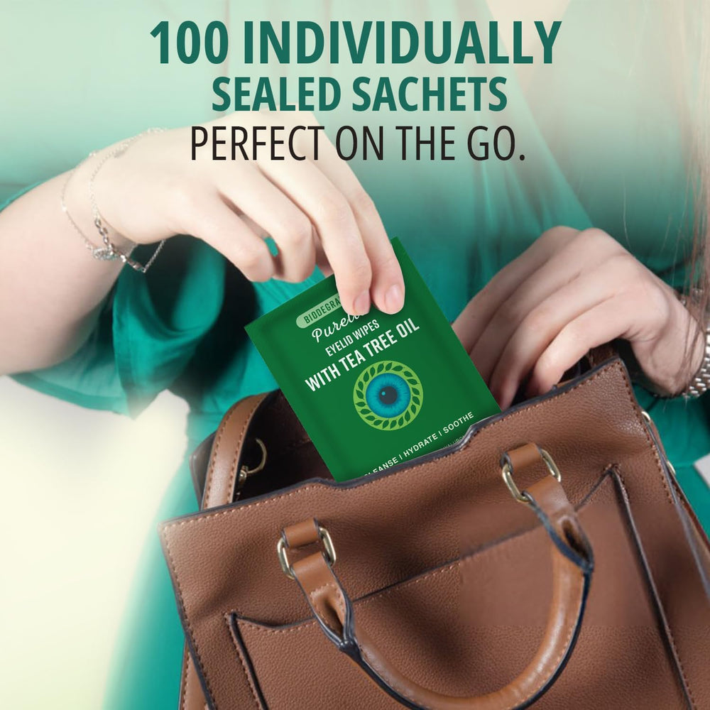 PURELID Tea Tree Eyelid Wipes travel-friendly convenience for on-the-go cleansing
