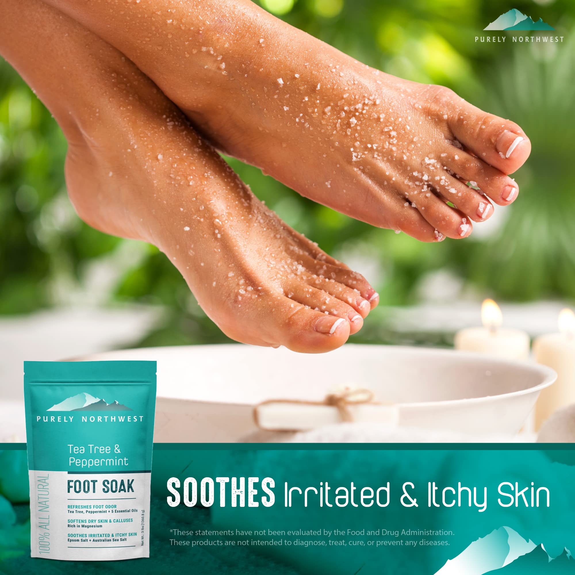 Purely Northwest nails care soak highlighting healthier nails after soaking