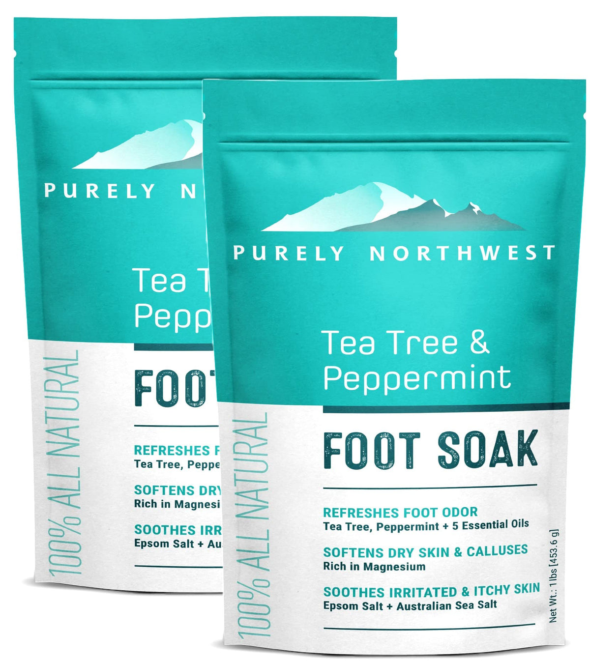 Purely Northwest Tea Tree Foot Soak bottle for post-workout comfort.