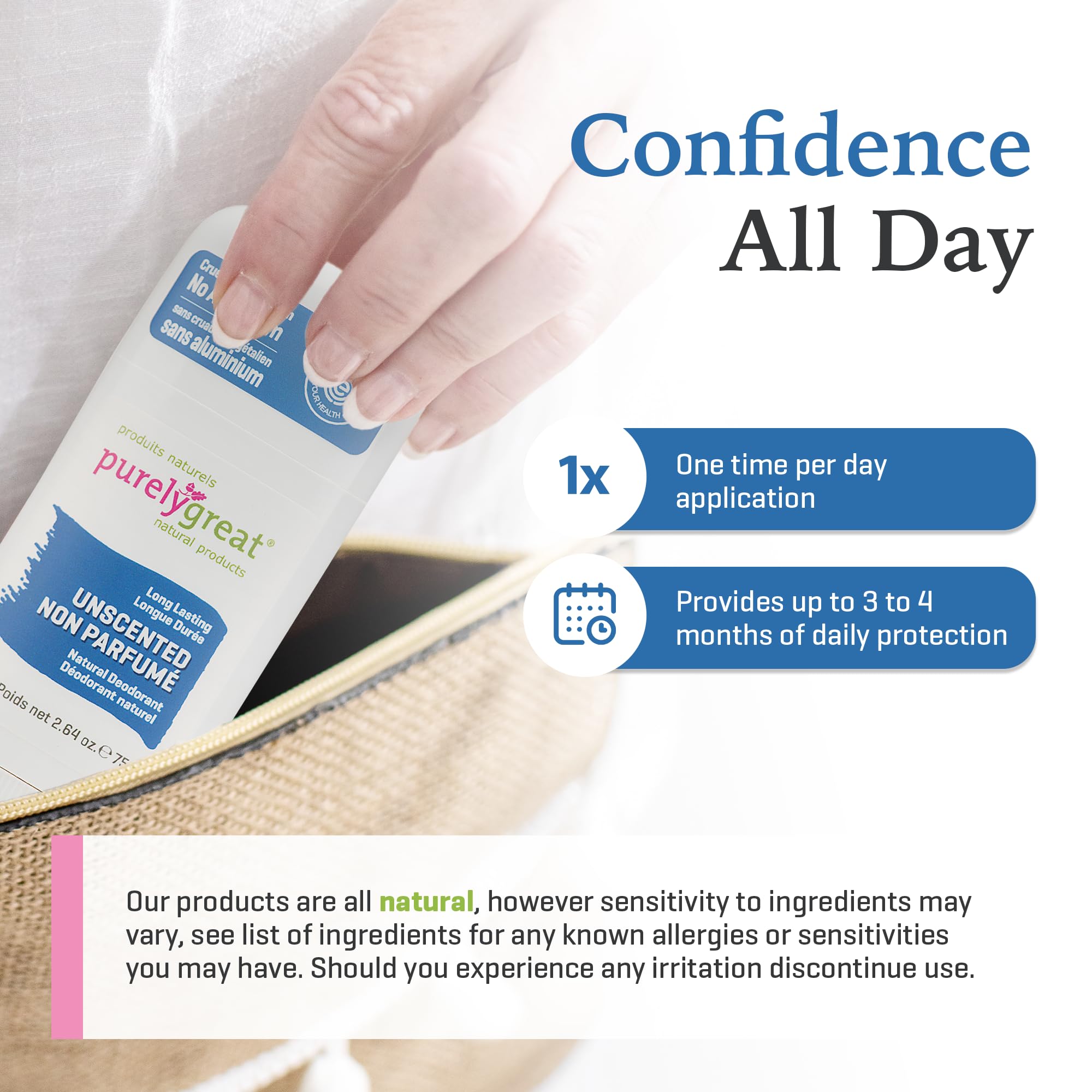 Purelygreat aluminum-free deodorant—clean underarm care with confidence.