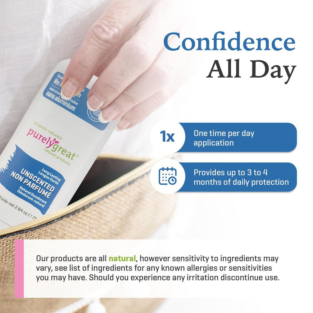 Purelygreat aluminum-free deodorant—clean underarm care with confidence.