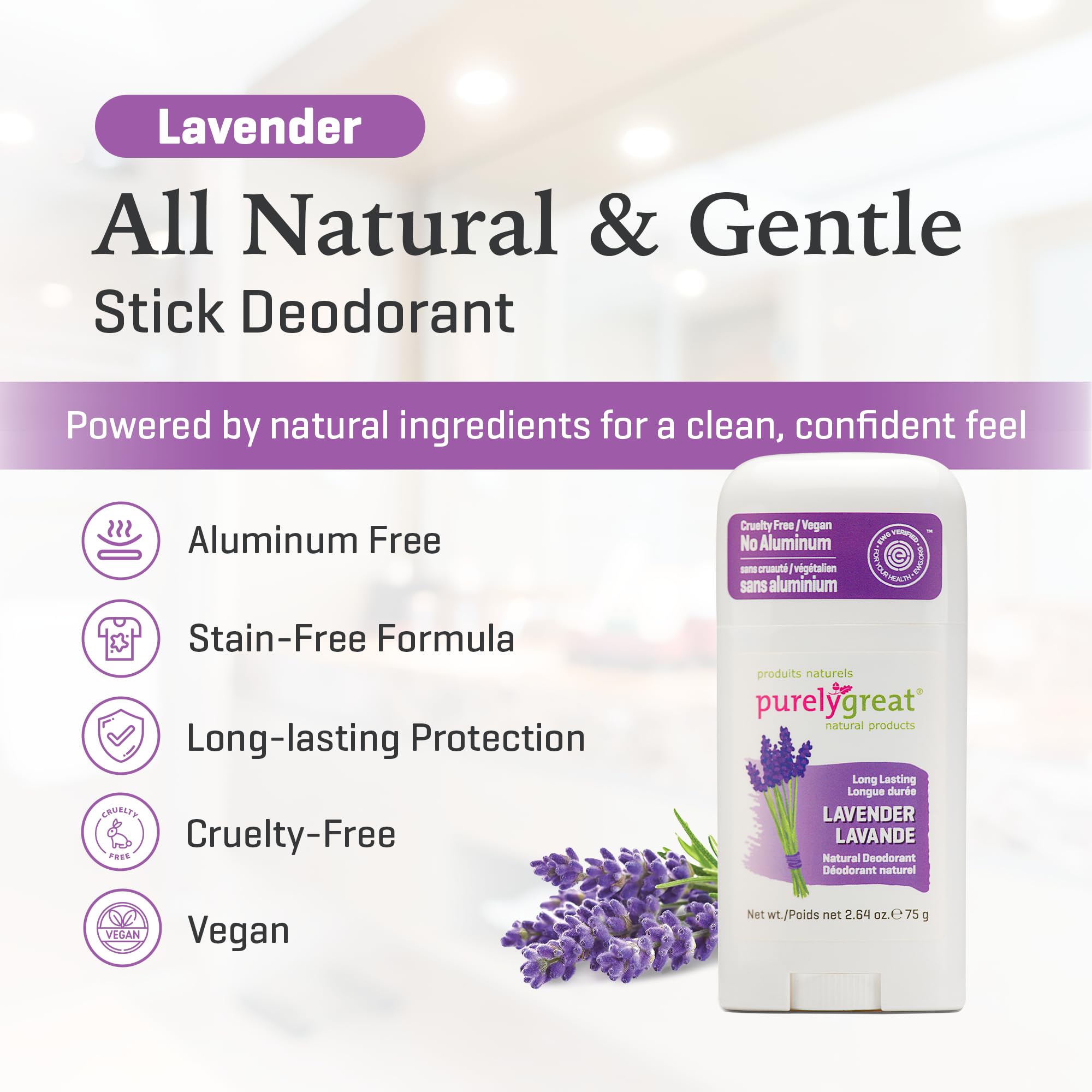Purelygreat lavender buds close-up evokes calming scent.