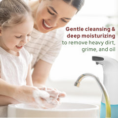 Puremax Lemon Basil foam pump dispenser demonstrates effective foam delivery.