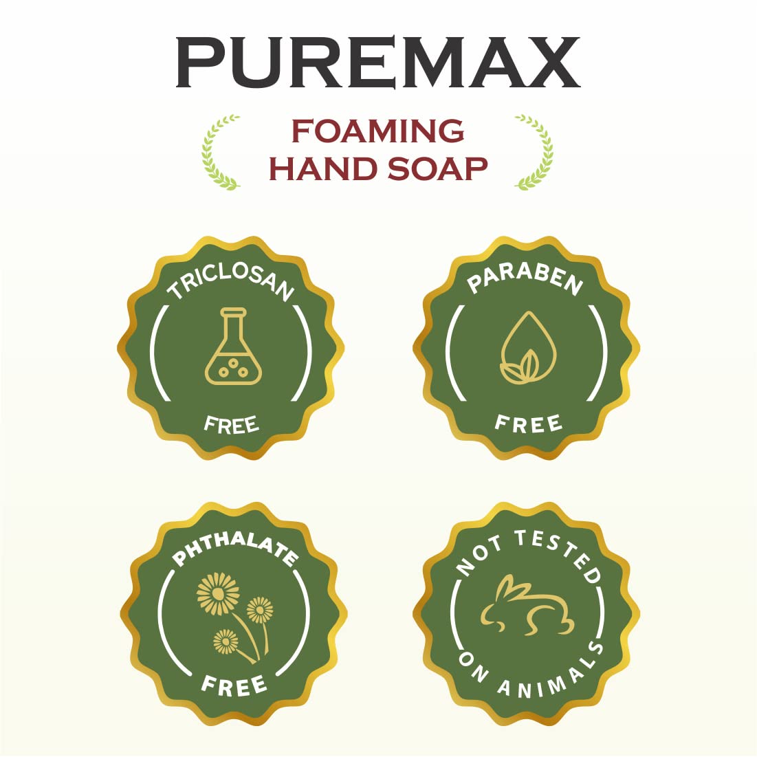 Puremax USA-made foaming hand soap reflects domestic quality and craftsmanship.