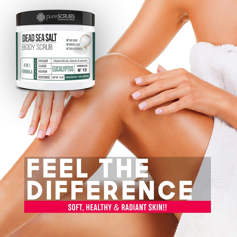 pureSCRUBS Dead Sea salt crystals close-up highlight mineral exfoliation