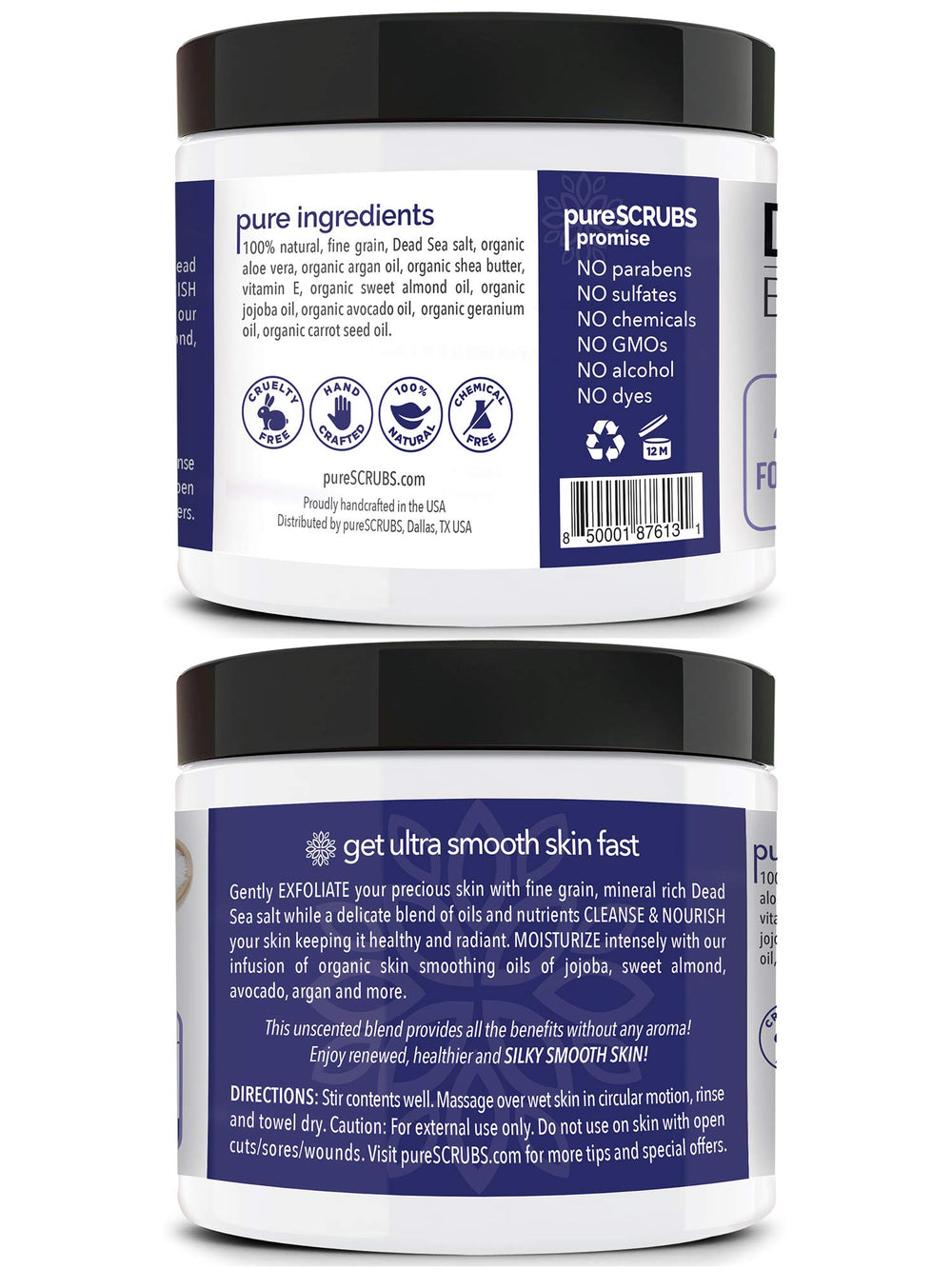  Dead Sea salt texture closeup from pureSCRUBS for mineral rich exfoliation