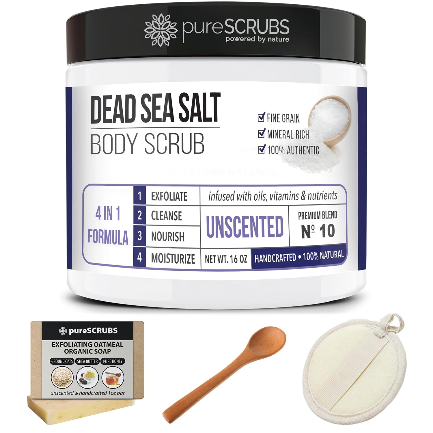 pureSCRUBS gift set display ready for gifting with complete kit
