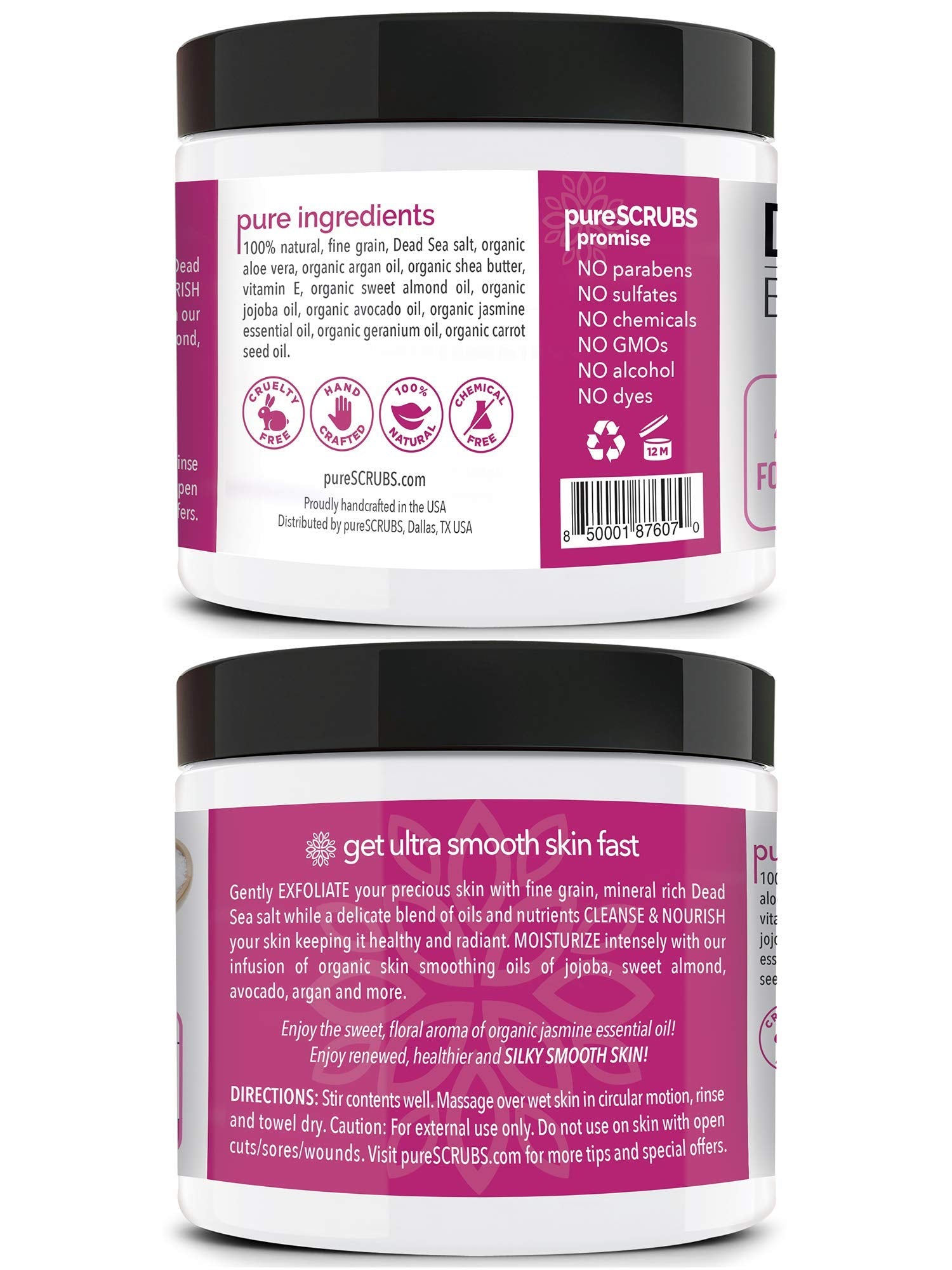PureSCRUBS Jasmine scrub closeup showing fine salt and nourishing oils for gentle rejuvenation