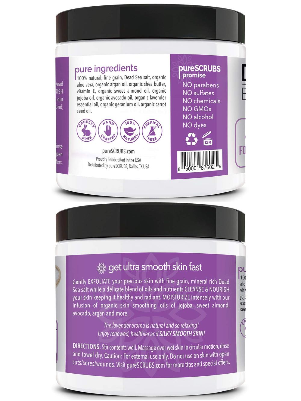 Wooden spoon from PureSCRUBS lavender scrub set for precise scooping