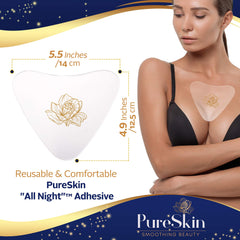 PureSkin decollete pads sleeping use, silicone gel hydrates skin overnight, improving texture.