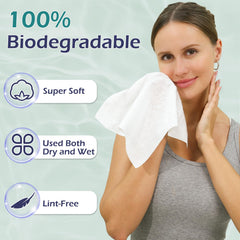 PureSoftness disposable towel—eco-friendly biodegradable option for on-the-go skincare.
