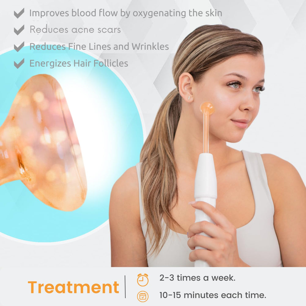 PureYou DermatiPrem comb wand for even distribution across cheeks and forehead.