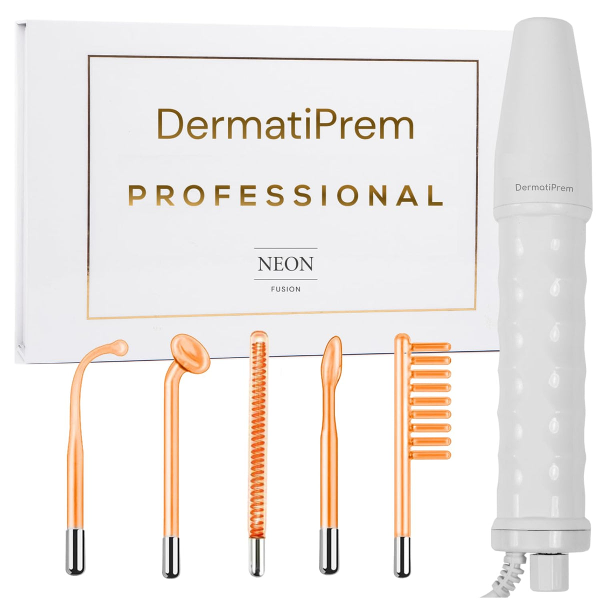 PureYou DermatiPrem wand handle shown for easy interchangeable treatment setup.