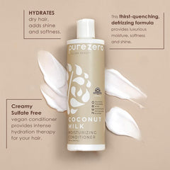 Purezero Coconut Milk Shampoo showing rich lather on hair