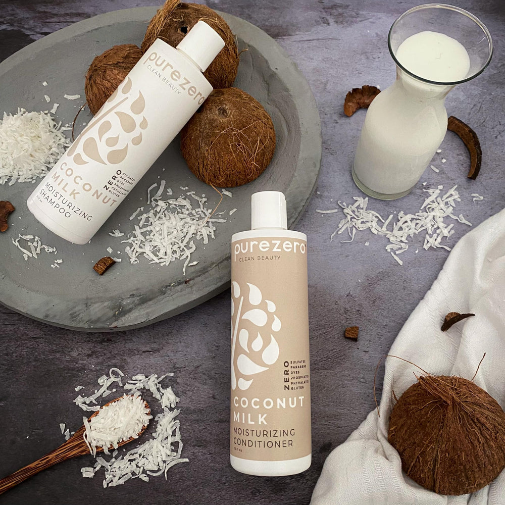 Purezero Coconut Milk usage for everyday hair care.