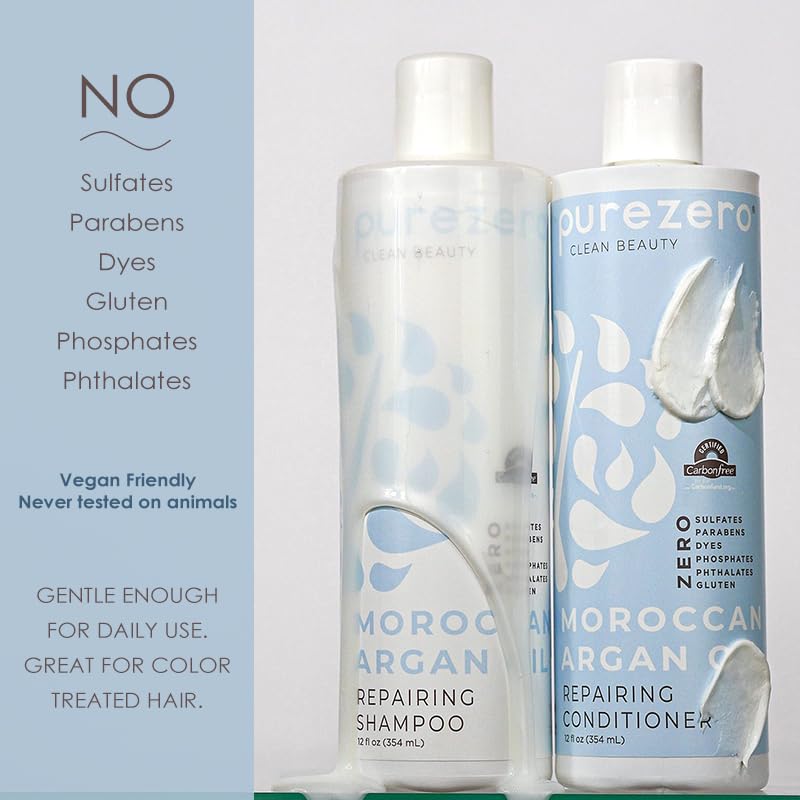 Purezero collection packaging highlights clean ingredients and salon-inspired performance.