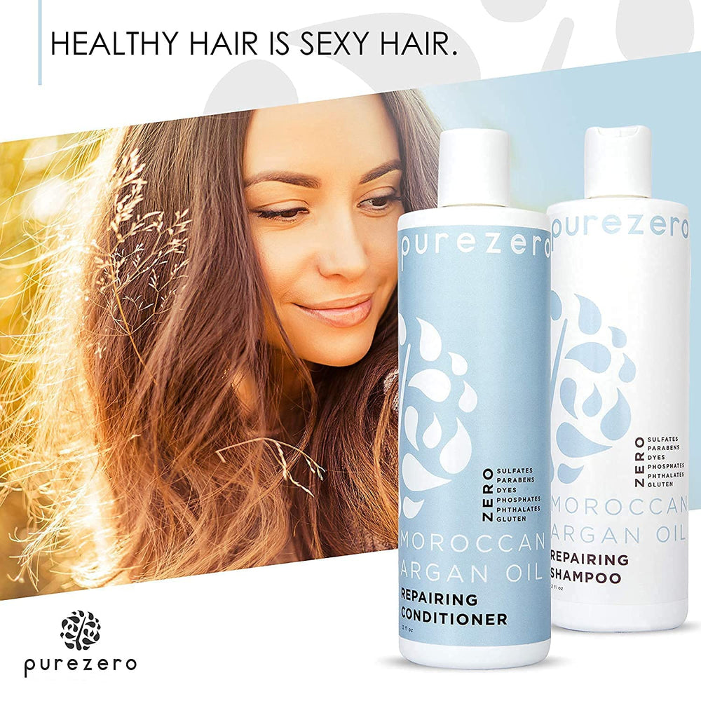 Purezero hair shine after use shows gloss and manageability.