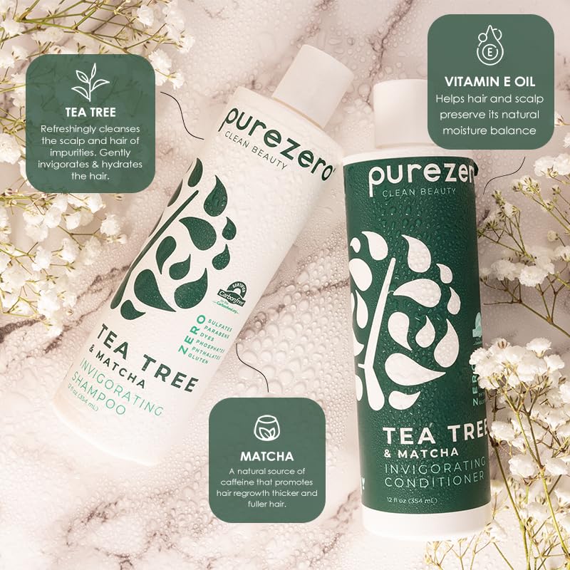 Purezero Matcha label detail emphasizing energizing cleanse and freshness
