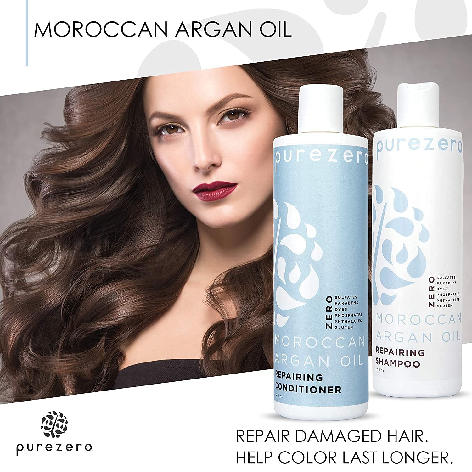 Purezero ingredients swatch highlights clean vegan formulation.