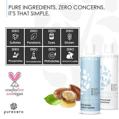 Purezero shampoo lather close-up shows rich texture.