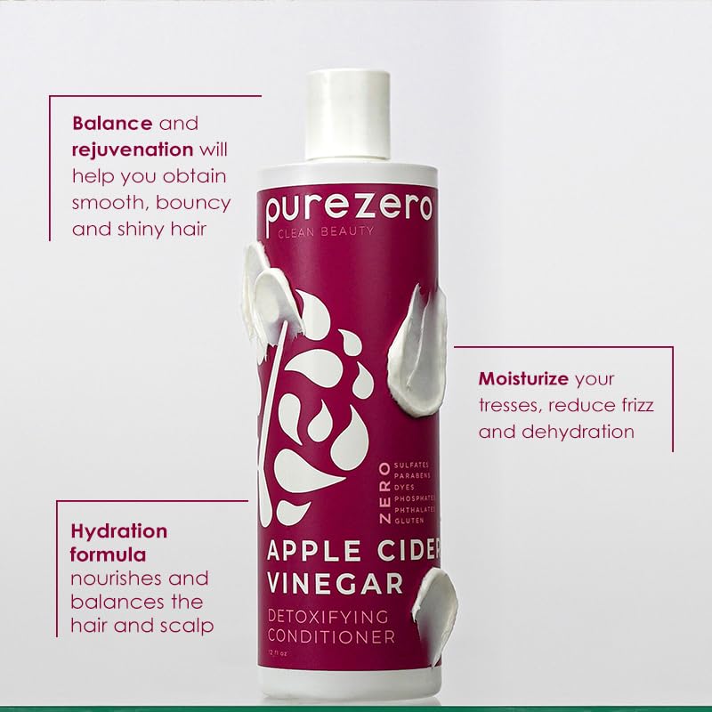Purezero shampoo and conditioner duo on shelf suggests a salon quality clean routine