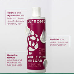 Purezero shampoo and conditioner duo on shelf suggests a salon quality clean routine