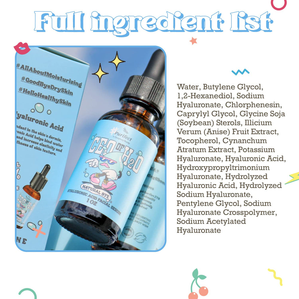 Purifect CEO of H2O serum USA-made label signals clean production and quality