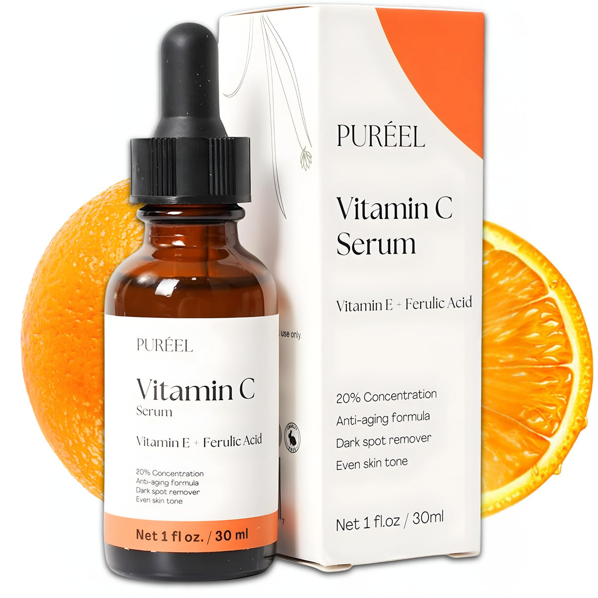 Purify Puréel 20% Vitamin C Serum bottle close-up for radiant skin