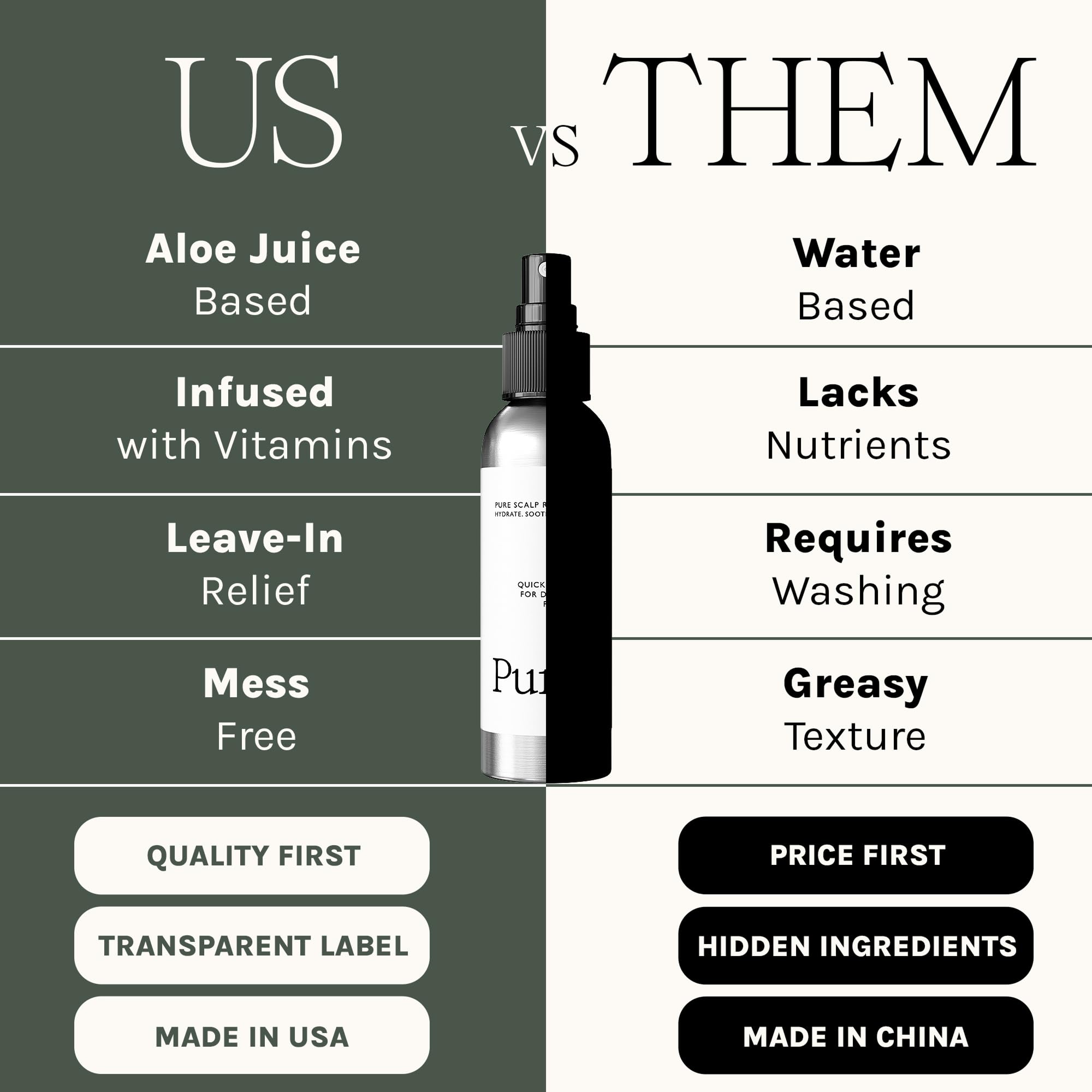 Purist Dandruff Spray mist being dispersed for even application.