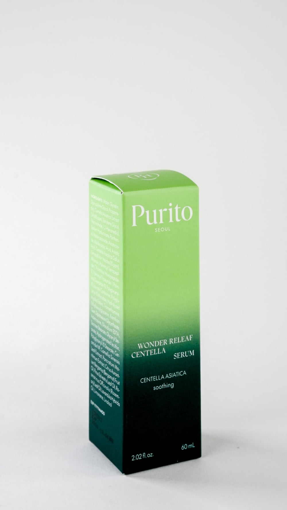 PURITO Centella Serum ingredients centella — centella-based soothing power for redness relief.