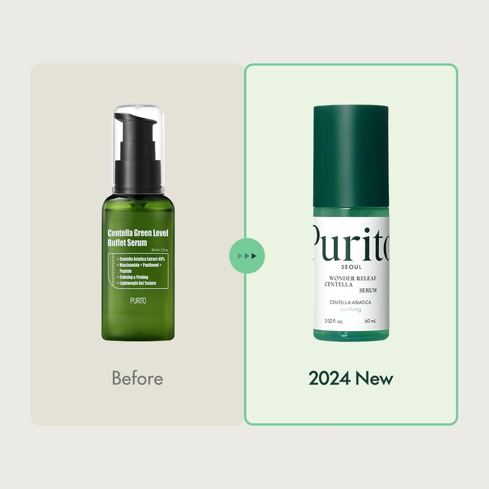 PURITO Centella Serum texture close-up — silky drop for soothing skin.