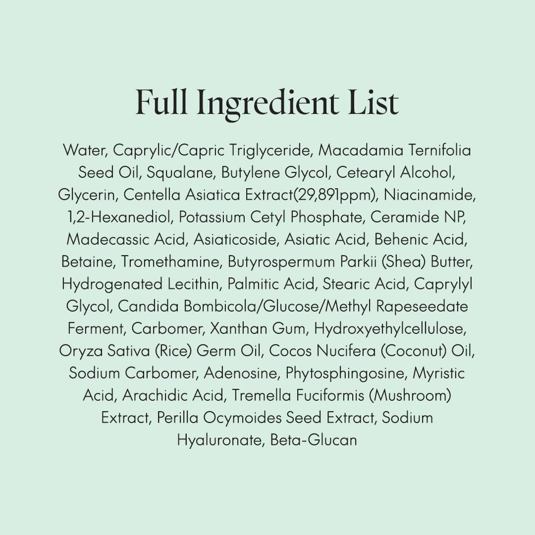 PURITO Centella Unscented Cream after-use glow suggests smooth, dewy skin result.